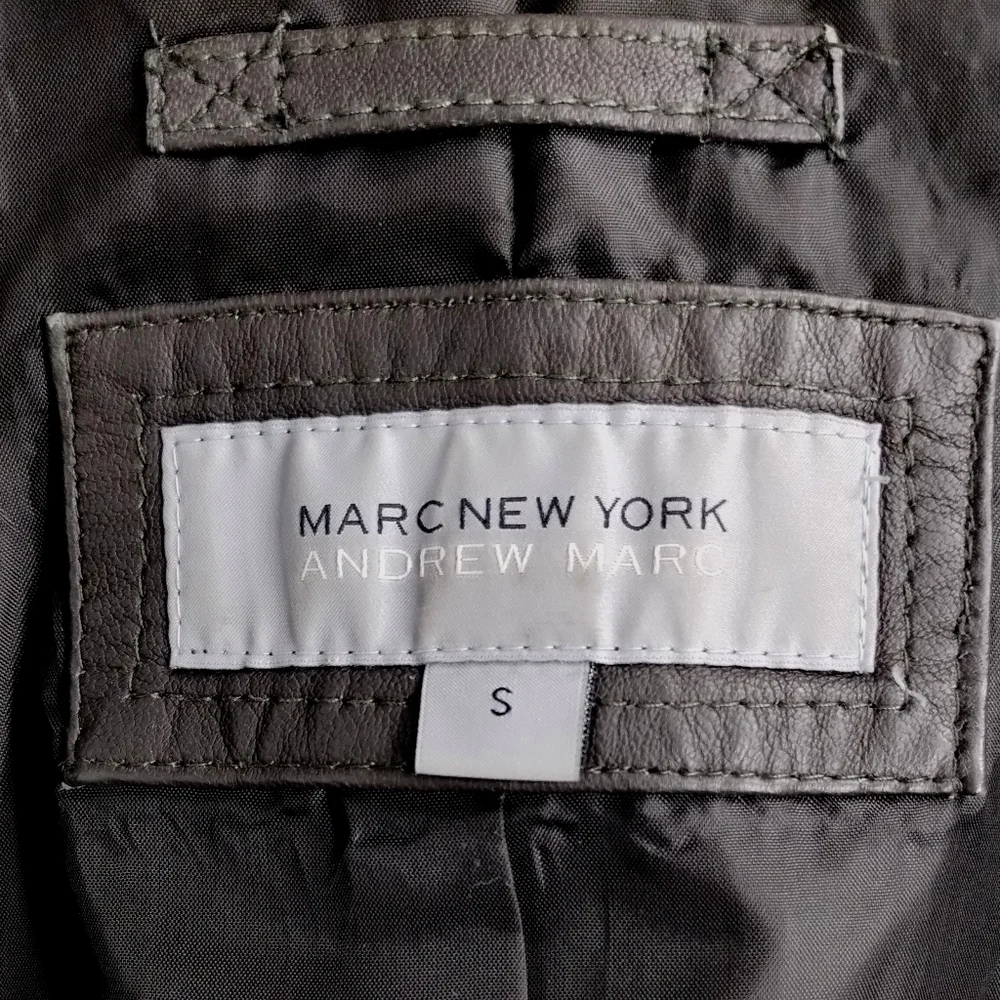 Marc New York Slate Gray‎ Leather Moto Jacket